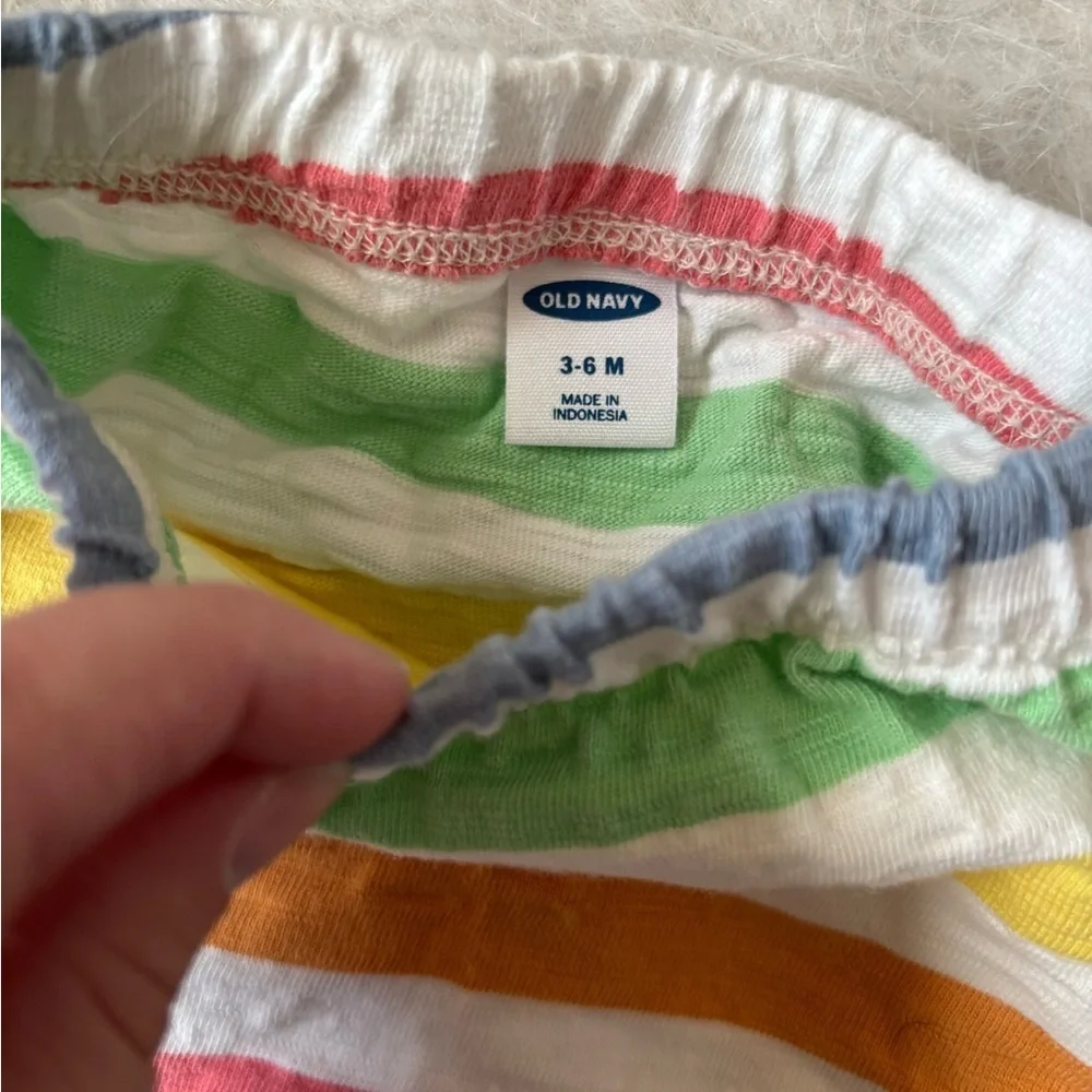 Old Navy Rainbow Striped Baby Outfit